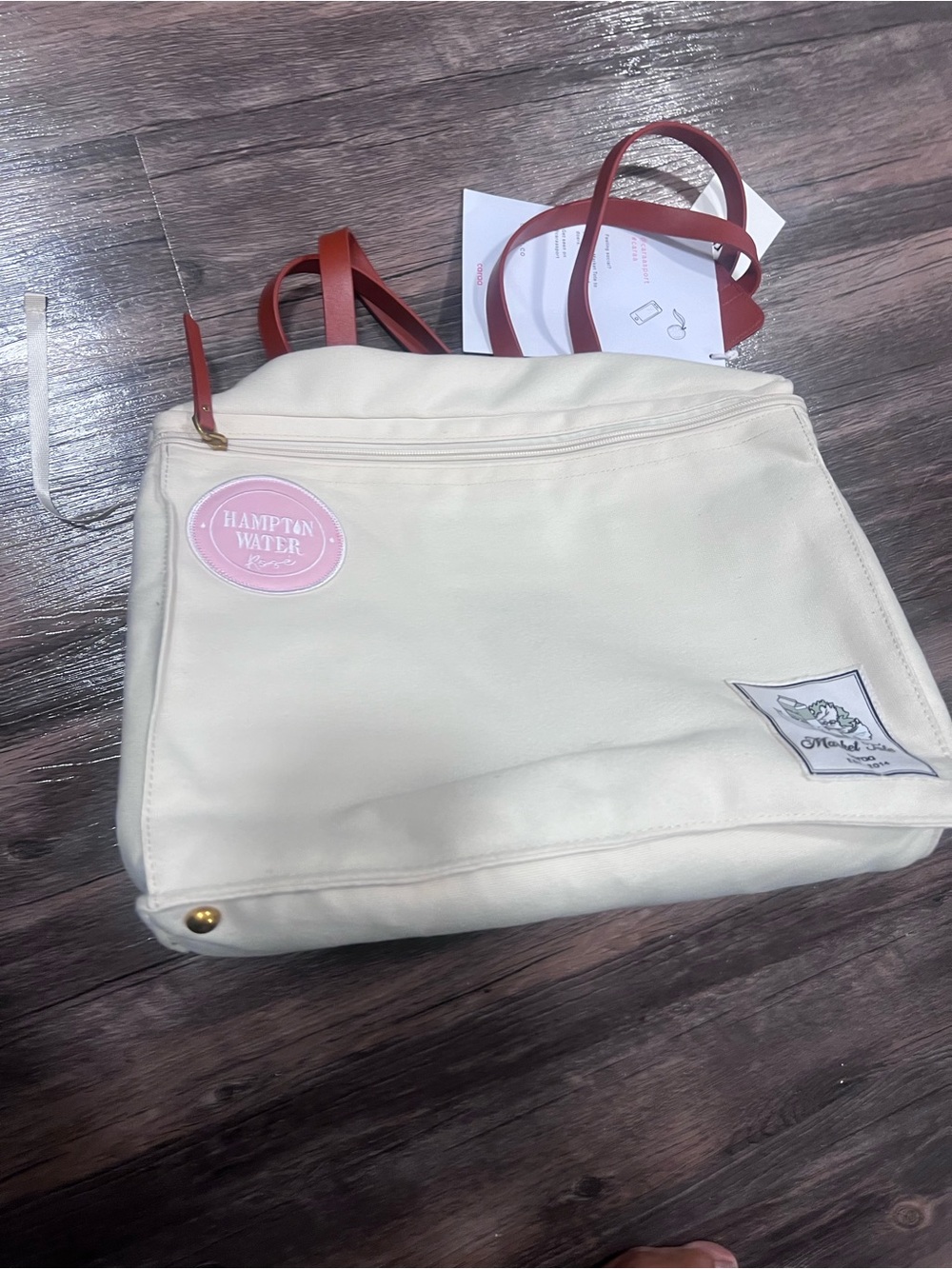 NWT Caraa x Hampton Water Limited Edition Market Tote - Ivory/Tan - Picture 2 of 4
